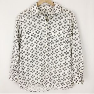 Madewell Check Half Button Top |Z3
